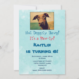Cute Doberman Childs Birthday Party Invitation