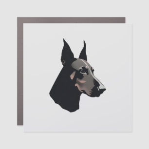 Cute Doberman Dog Head Car Magnet