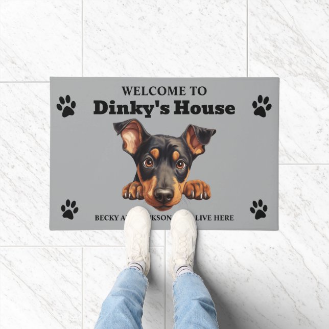 Cute Doberman Pinscher Dog Doormat (Indoor)