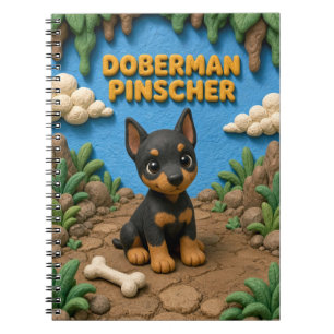 Cute Doberman Pinscher Puppy, Baby Dog Notebook
