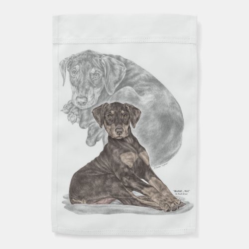 Cute Doberman Pinscher Puppy Garden Flag