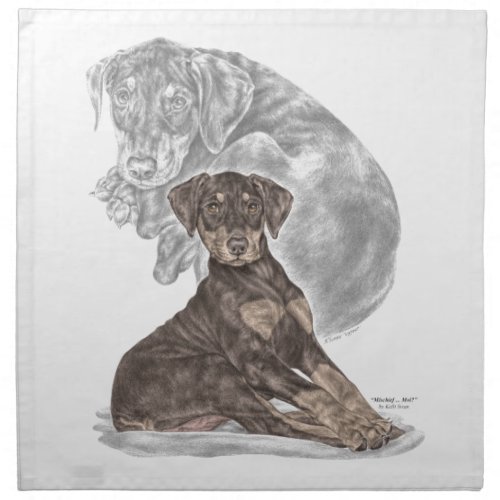 Cute Doberman Pinscher Puppy Napkin