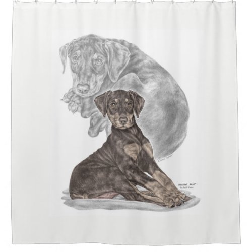 Cute Doberman Pinscher Puppy Shower Curtain