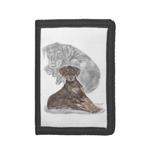 Cute Doberman Pinscher Puppy Tri-fold Wallet