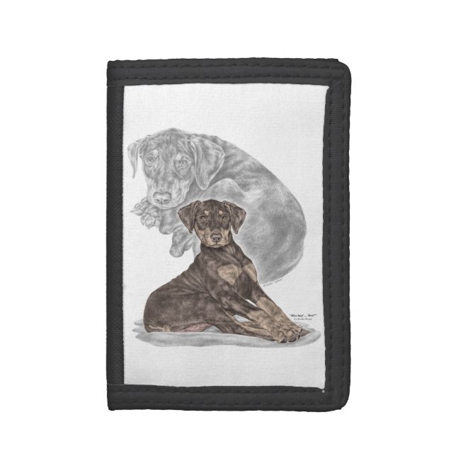 Cute Doberman Pinscher Puppy Tri-fold Wallet (Front Vertical)