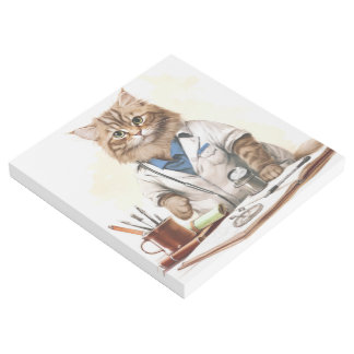 Cute Doctor Cat As Painting Gallery Wrap