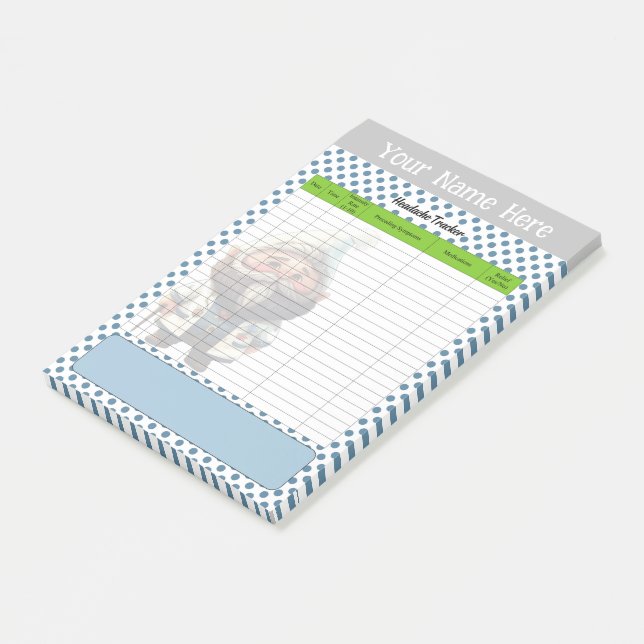 Cute Doctor Gnome Themed Headache Tracker Post-it Notes (Angled)