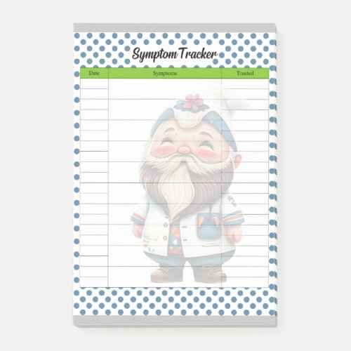 Cute Doctor Gnome Themed Symptom Tracker Post_it Notes