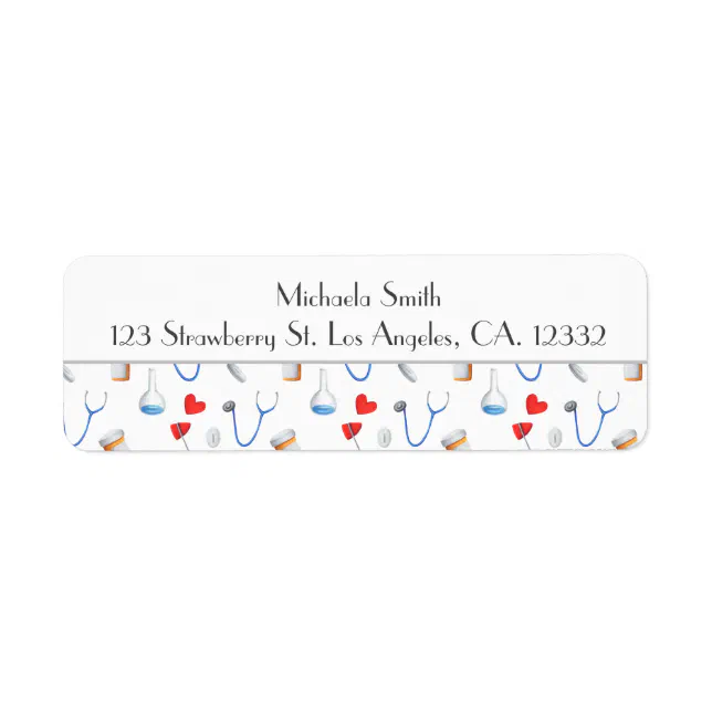 Cute Doctor Medical Equipment Return Address Label Zazzle