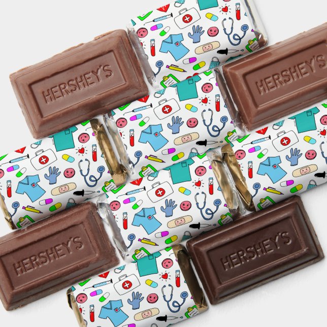 Cute Doctor Nurse Medical Supplies Pattern Hershey's Miniatures (Assorted)