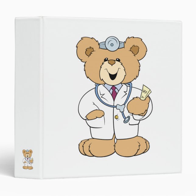 Cute Doctor Teddy Bear Binder (Front/Spine)