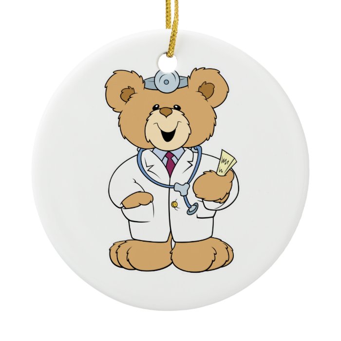 Cute Doctor Teddy Bear Christmas Tree Ornament