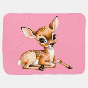 Cute Doe Chilling Out, Deer Lover Gift, Baby Blanket