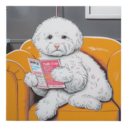 Cute dog 02 faux canvas print