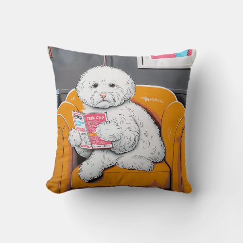 Cute dog 02 throw pillow