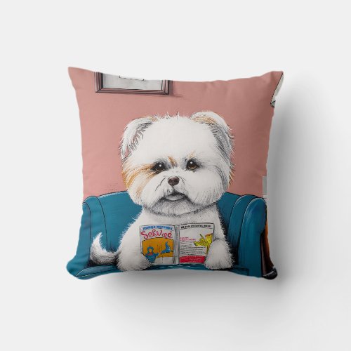 Cute dog 06 throw pillow