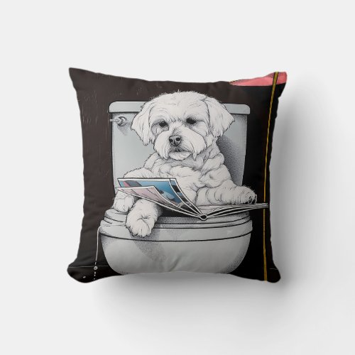 Cute dog 07 throw pillow