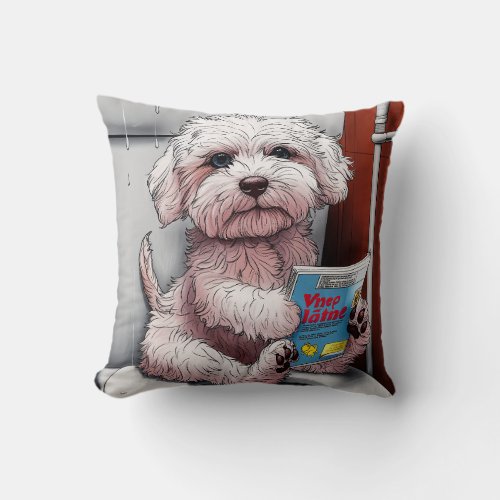 Cute dog 08 throw pillow