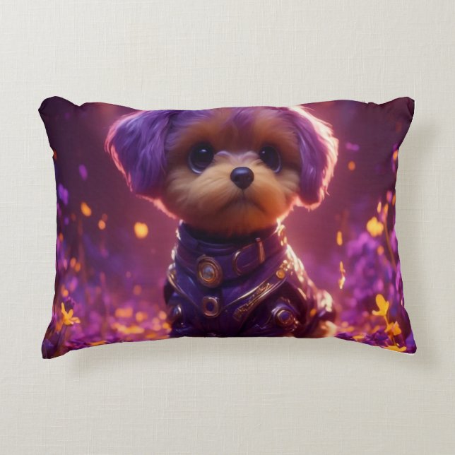 cute dog  accent pillow (Front)