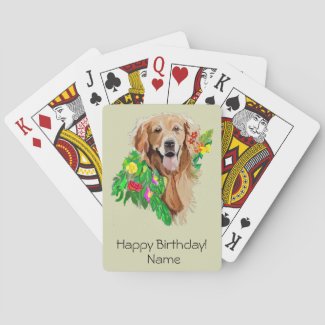 Cute Dog Amid Flowers Golden Retriever