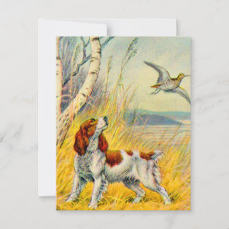 cute dog and bird note card