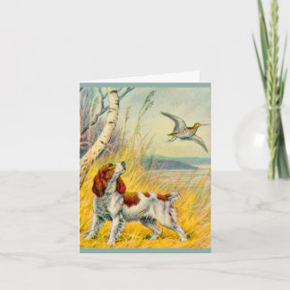 cute dog and bird print note card