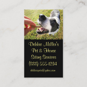 Cute Dog and Bone Pet Sitting Service Business Card