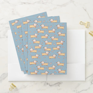 Cute Dog and Bone Seamless Pattern Pocket Folder