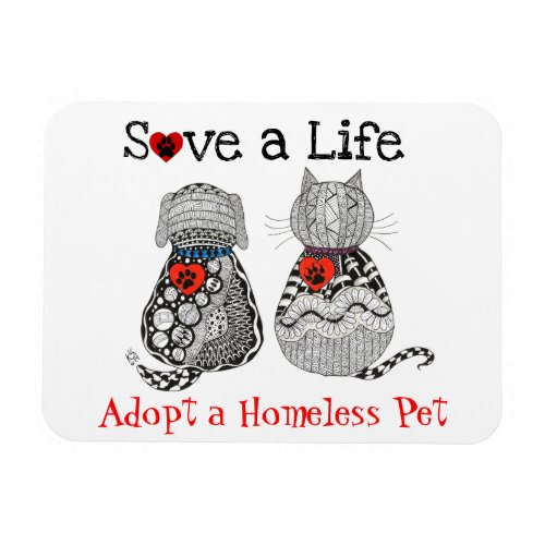 Cute Dog and Cat Adoption Magnet 3x4