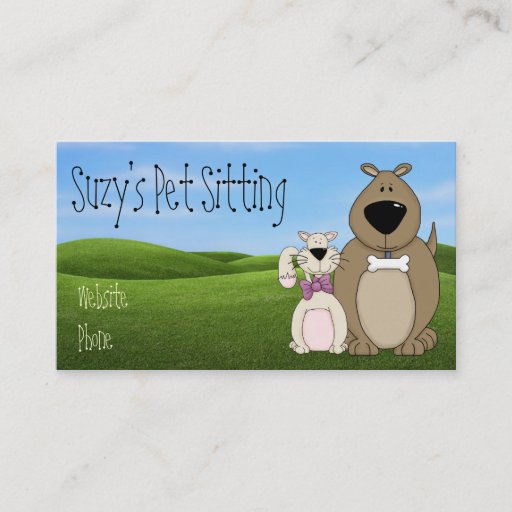 Customizable Cute Dog and Cat Business Cards