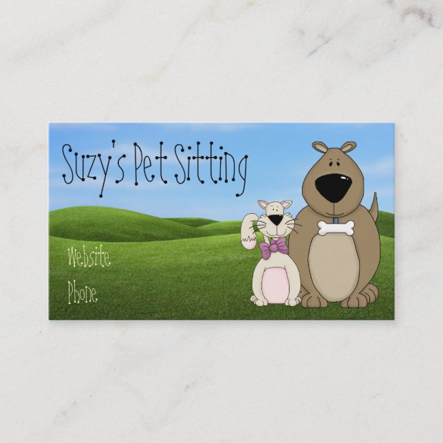 Cute Dog and Cat Business Cards (Front)