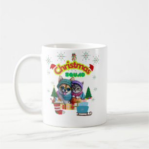 Cute dog and cat Christmas squad design  Coffee Mug