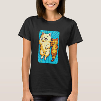 Cute Dog and Cat, Friends Sleeping, Love Animals T-Shirt