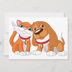 Cute Dog And Cat Invitations