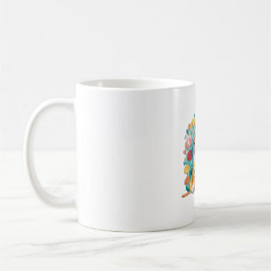 Cute dog and cat newlyweds wearing Korean hanbok.  Coffee Mug