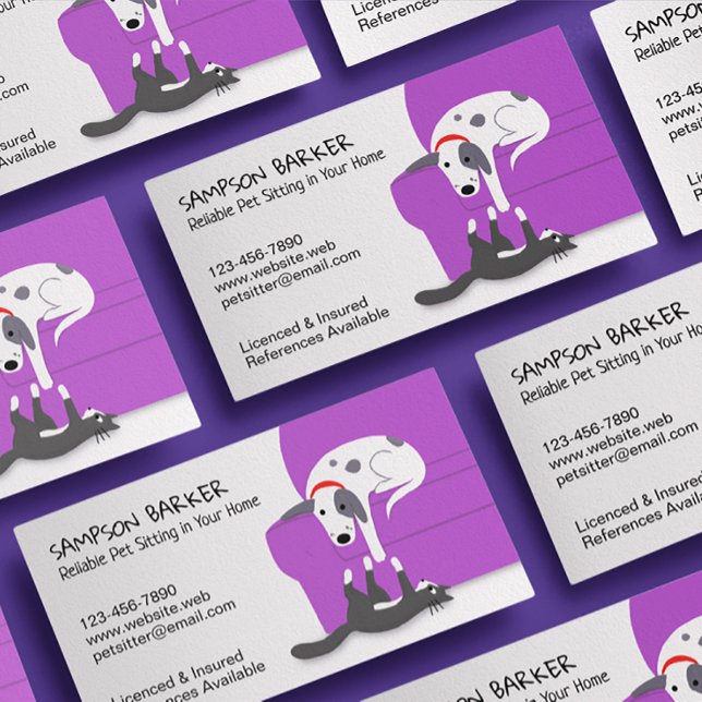 Cute Dog and Cat Pet Sitting | Animal Care Busines Business Card (Creator Uploaded)
