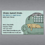 Cute Dog and Cat Pet Sitting Animal Care Services Business Card Magnet