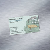 Cute Dog and Cat Pet Sitting Animal Care Services Business Card Magnet (In Situ)