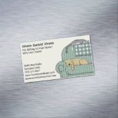 Cute Dog and Cat Pet Sitting Animal Care Services Magnetic Business Card (In Situ)