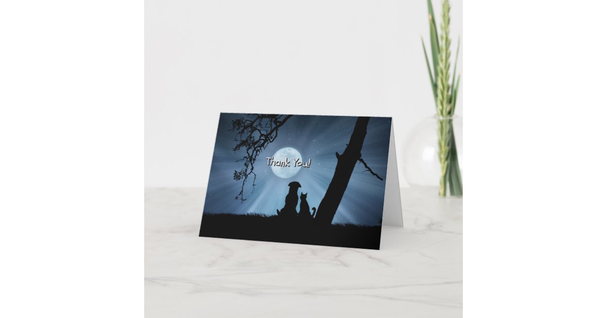 Cute Dog And Cat Thank You For Pet Sitting Card Zazzle Com