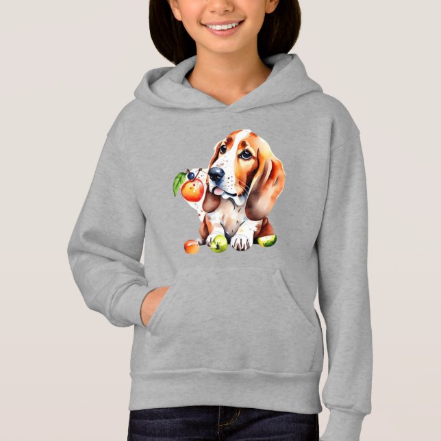 Cute dog and fruits hoodie (Front)