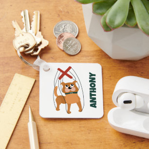 Cute Dog and Goat Marionette Puppets Personalized Keychain