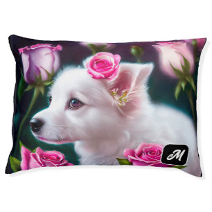 Cute Dog And Rose Collection Pet Bed