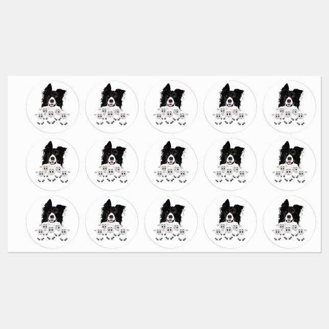 Cute Dog and Sheep Labels (Sheet)