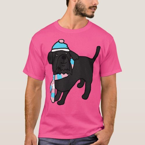 Cute Dog and Transgender Pride Flag Hat and Scarf T_Shirt