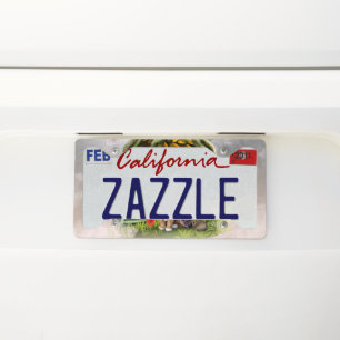 Cute dog and wonderful owl  License Plate Frame