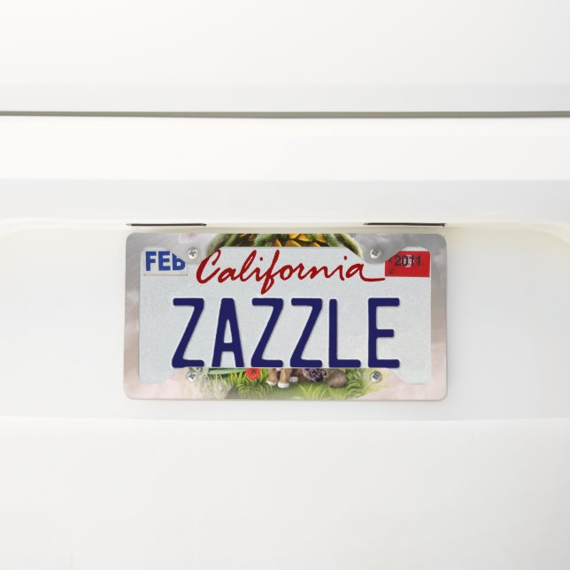   Cute dog and wonderful owl  License Plate Frame (On Car)