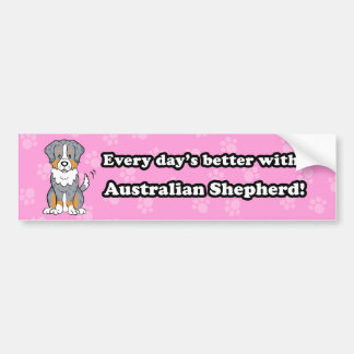 Cute  Dog Australian Shepherd Bumper Sticker