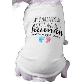 Cute Dog Baby Pregnancy Announcement Shirt by BlackDogArtJudy at Zazzle