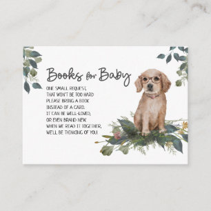 Cute Dog Baby Shower Book Request Enclosure Card